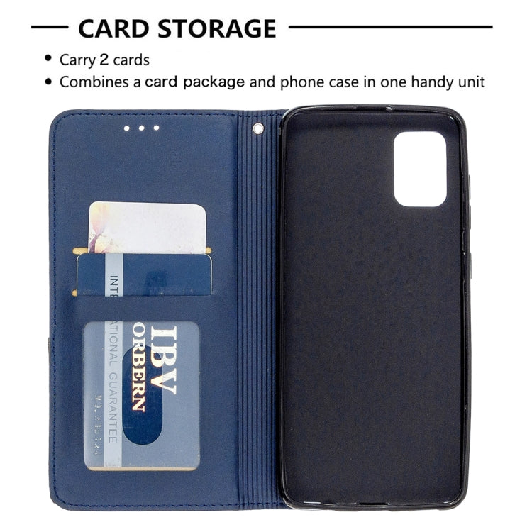 For Samsung Galaxy A31 Rhombus Texture Horizontal Flip Magnetic Leather Case with Holder & Card Slots & Wallet