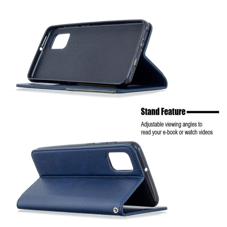 For Samsung Galaxy A31 Rhombus Texture Horizontal Flip Magnetic Leather Case with Holder & Card Slots & Wallet
