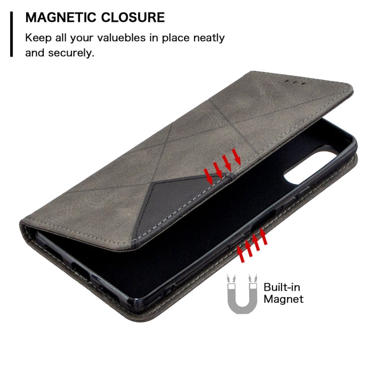 For Sony Xperia L4 Rhombus Texture Horizontal Flip Magnetic Leather Case with Holder & Card Slots & Wallet