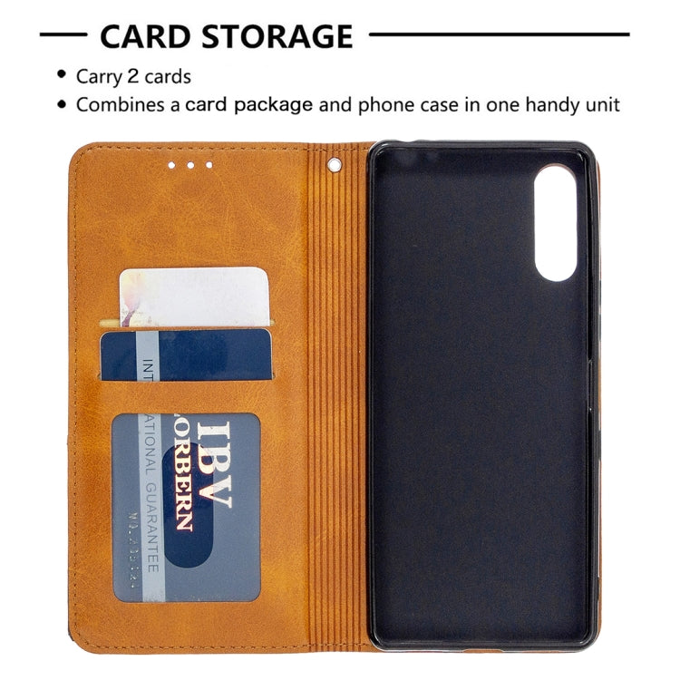 For Sony Xperia L4 Rhombus Texture Horizontal Flip Magnetic Leather Case with Holder & Card Slots & Wallet