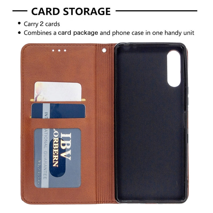 For Sony Xperia L4 Rhombus Texture Horizontal Flip Magnetic Leather Case with Holder & Card Slots & Wallet