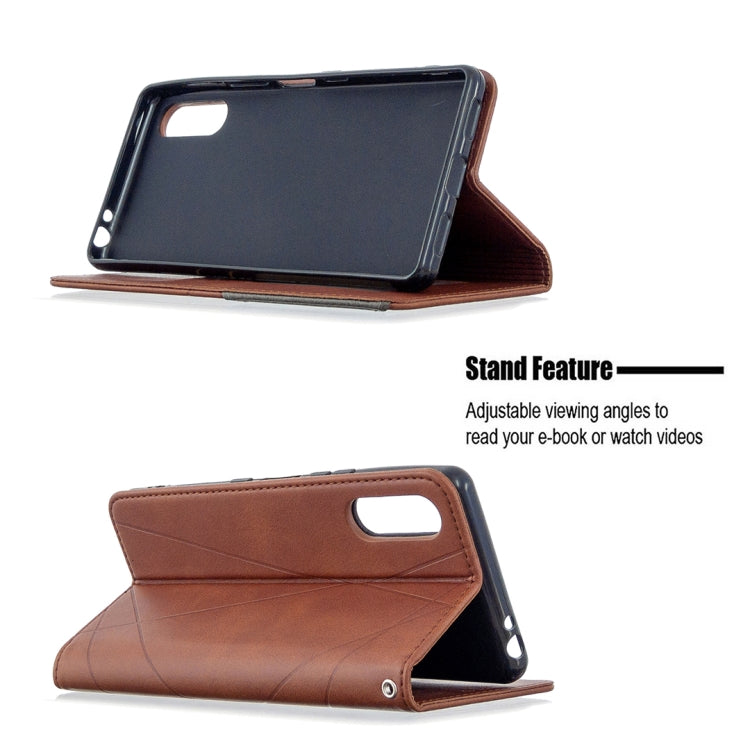 For Sony Xperia L4 Rhombus Texture Horizontal Flip Magnetic Leather Case with Holder & Card Slots & Wallet