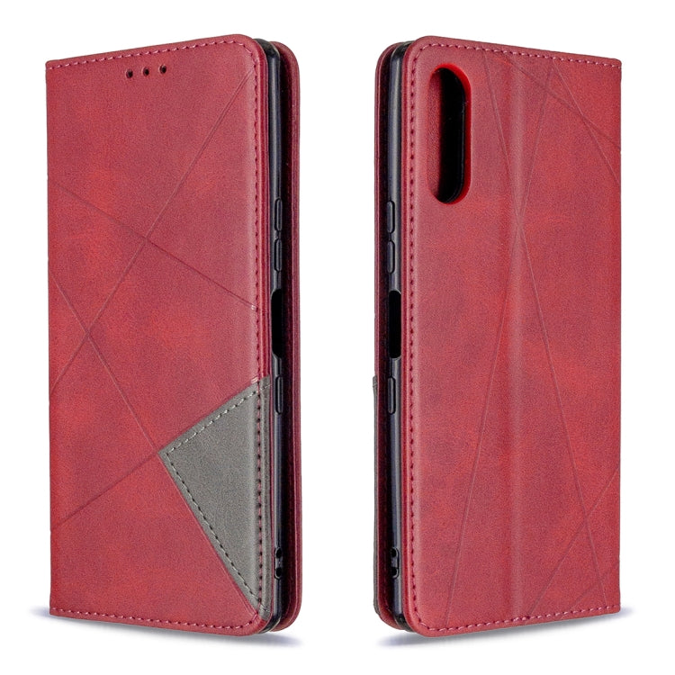 For Sony Xperia L4 Rhombus Texture Horizontal Flip Magnetic Leather Case with Holder & Card Slots & Wallet
