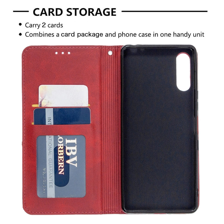 For Sony Xperia L4 Rhombus Texture Horizontal Flip Magnetic Leather Case with Holder & Card Slots & Wallet