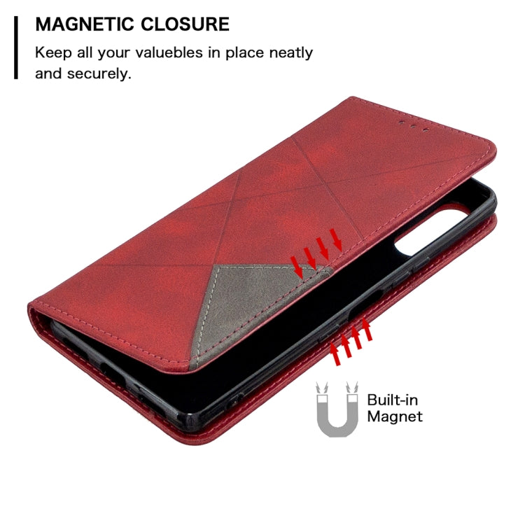 For Sony Xperia L4 Rhombus Texture Horizontal Flip Magnetic Leather Case with Holder & Card Slots & Wallet