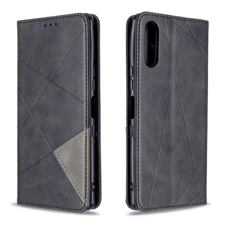 For Sony Xperia L4 Rhombus Texture Horizontal Flip Magnetic Leather Case with Holder & Card Slots & Wallet