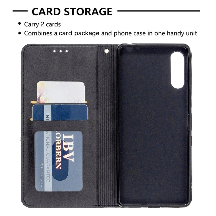 For Sony Xperia L4 Rhombus Texture Horizontal Flip Magnetic Leather Case with Holder & Card Slots & Wallet