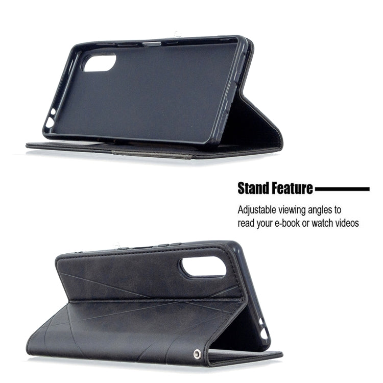 For Sony Xperia L4 Rhombus Texture Horizontal Flip Magnetic Leather Case with Holder & Card Slots & Wallet