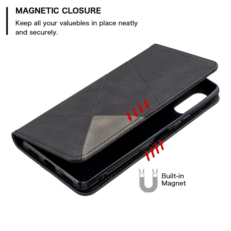 For Sony Xperia L4 Rhombus Texture Horizontal Flip Magnetic Leather Case with Holder & Card Slots & Wallet