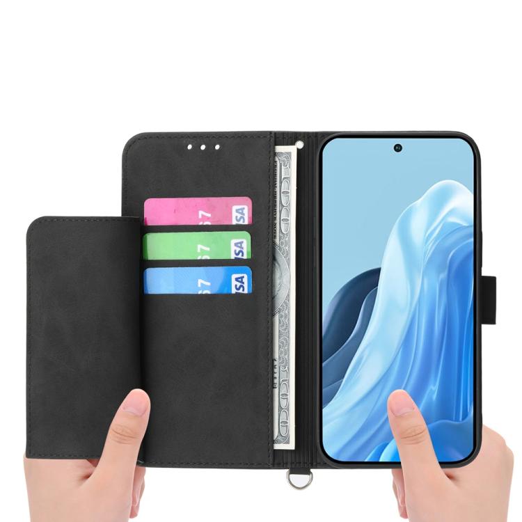 For vivo V50 Skin Feel Flowers Embossed Wallet Leather Phone Case