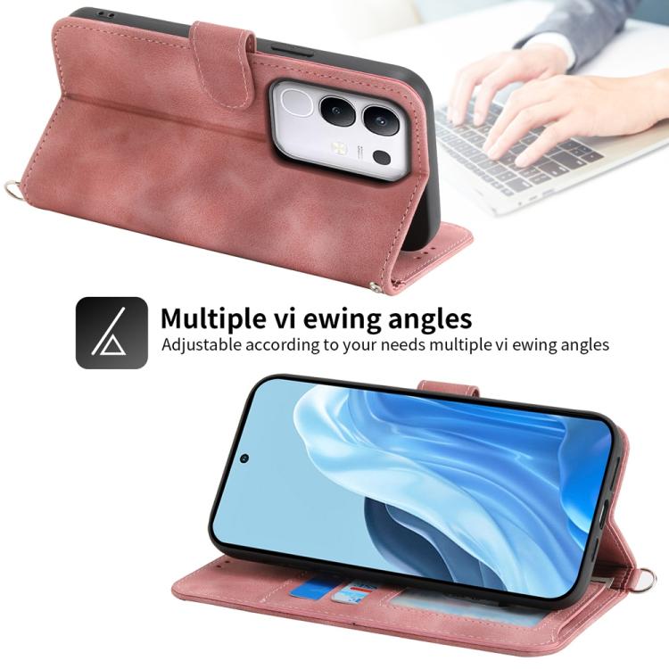 For vivo Y29 4G Skin Feel Flowers Embossed Wallet Leather Phone Case