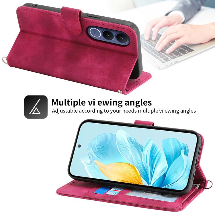 For vivo V70 FE 5G Skin Feel Flowers Embossed Wallet Leather Phone Case