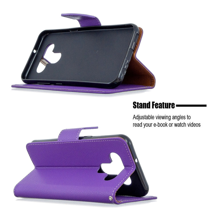 For LG K51 Litchi Texture Pure Color Horizontal Flip PU Leather Case with Holder & Card Slots & Wallet & Lanyard