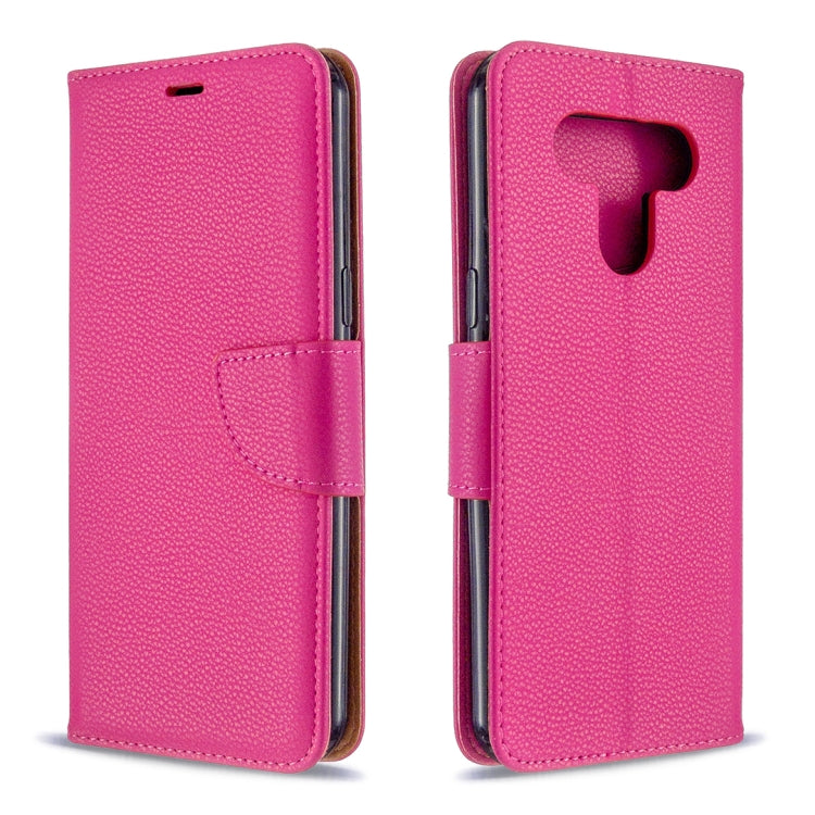 For LG K51 Litchi Texture Pure Color Horizontal Flip PU Leather Case with Holder & Card Slots & Wallet & Lanyard