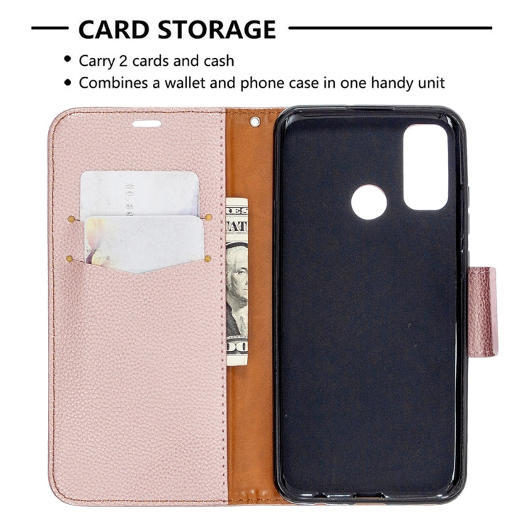 For Huawei P Smart (2020) Litchi Texture Pure Color Horizontal Flip PU Leather Case with Holder & Card Slots & Wallet & Lanyard