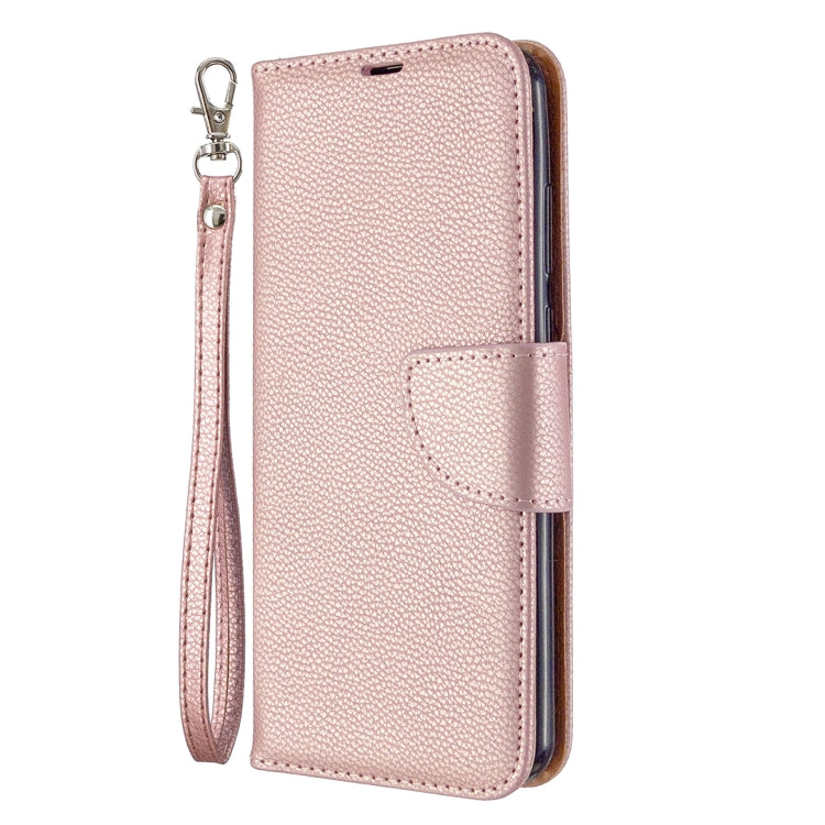 For Huawei Y6P Litchi Texture Pure Color Horizontal Flip PU Leather Case with Holder & Card Slots & Wallet & Lanyard