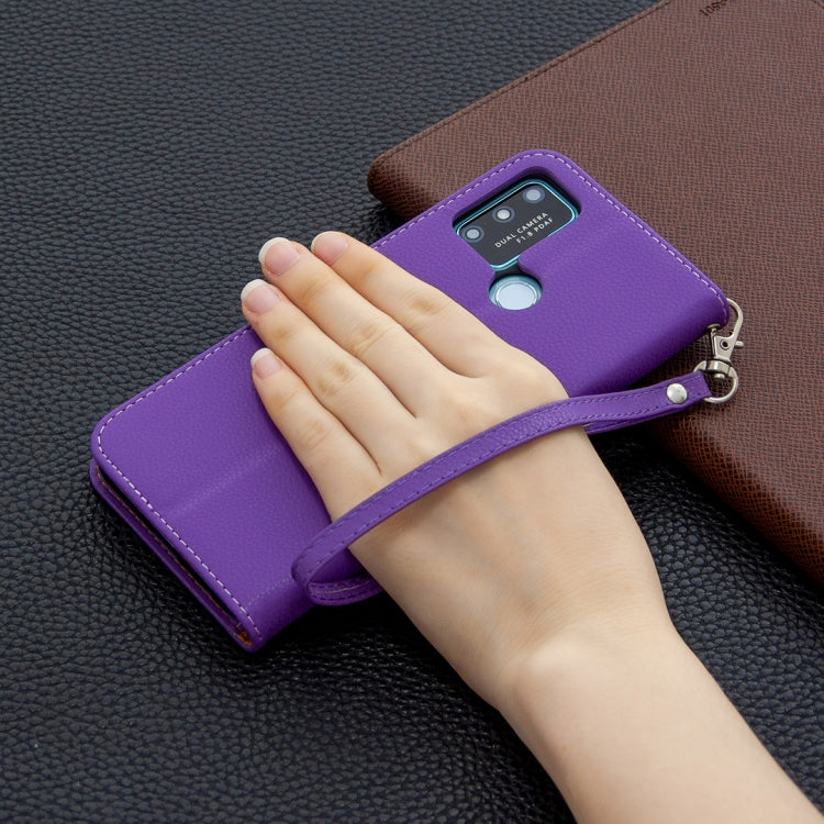 For Huawei Honor 9A Litchi Texture Pure Color Horizontal Flip PU Leather Case with Holder & Card Slots & Wallet & Lanyard