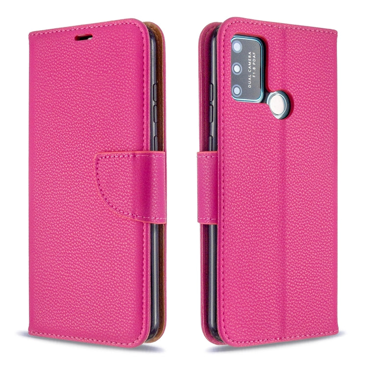 For Huawei Honor 9A Litchi Texture Pure Color Horizontal Flip PU Leather Case with Holder & Card Slots & Wallet & Lanyard