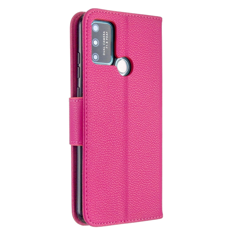 For Huawei Honor 9A Litchi Texture Pure Color Horizontal Flip PU Leather Case with Holder & Card Slots & Wallet & Lanyard