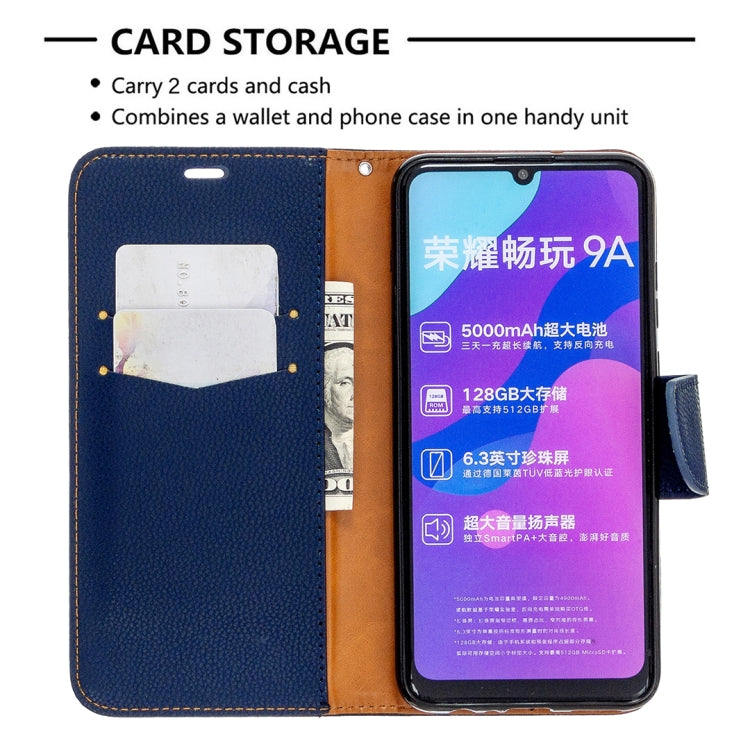For Huawei Honor 9A Litchi Texture Pure Color Horizontal Flip PU Leather Case with Holder & Card Slots & Wallet & Lanyard