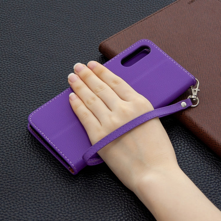 For Sony Xperia L4 Litchi Texture Pure Color Horizontal Flip PU Leather Case with Holder & Card Slots & Wallet & Lanyard