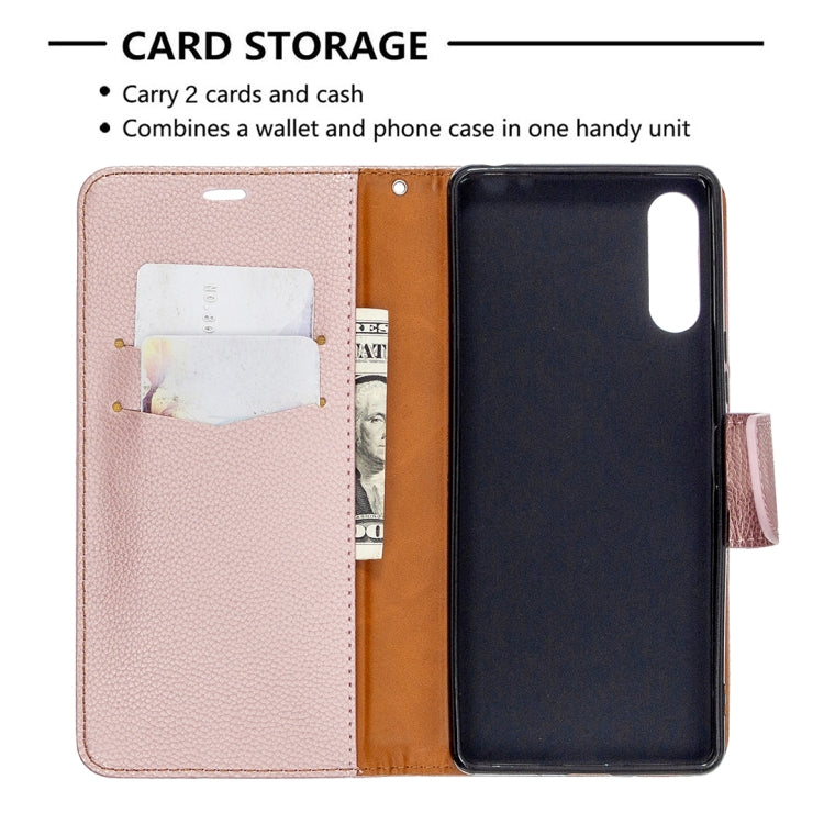 For Sony Xperia L4 Litchi Texture Pure Color Horizontal Flip PU Leather Case with Holder & Card Slots & Wallet & Lanyard