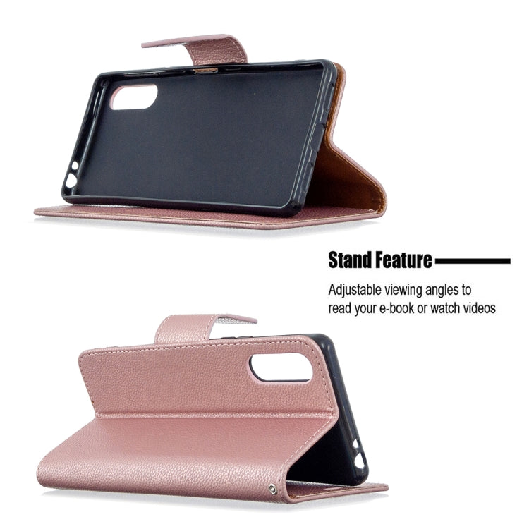 For Sony Xperia L4 Litchi Texture Pure Color Horizontal Flip PU Leather Case with Holder & Card Slots & Wallet & Lanyard