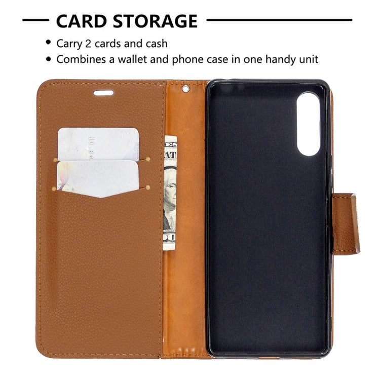 For Sony Xperia L4 Litchi Texture Pure Color Horizontal Flip PU Leather Case with Holder & Card Slots & Wallet & Lanyard