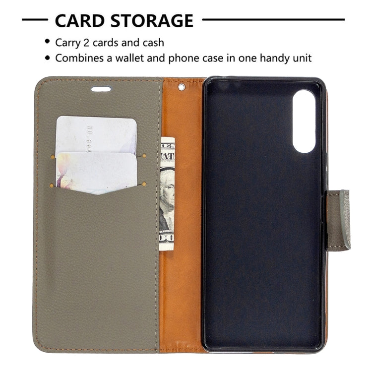 For Sony Xperia L4 Litchi Texture Pure Color Horizontal Flip PU Leather Case with Holder & Card Slots & Wallet & Lanyard