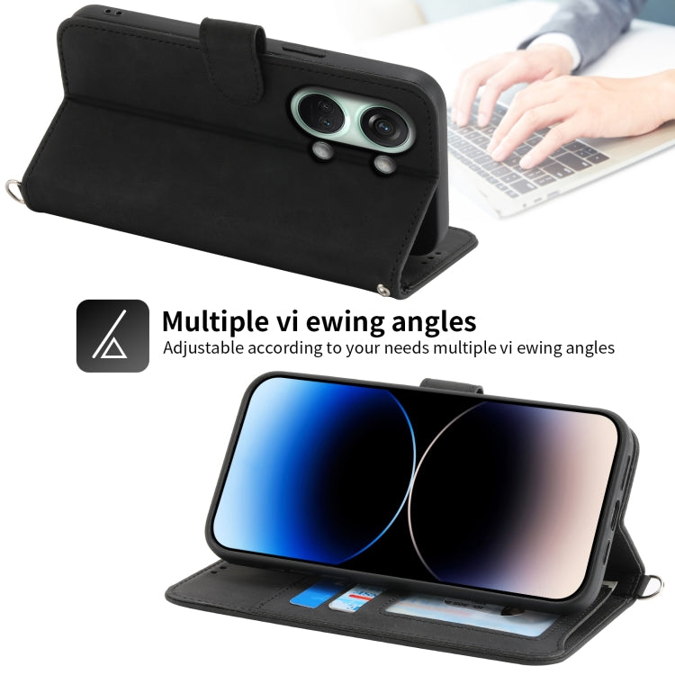 For OnePlus Ace 2V Skin-feel Flowers Embossed Wallet Leather Phone Case