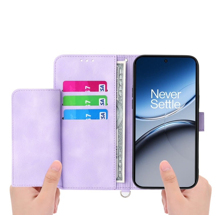For OnePlus Nord 4 5G Skin-feel Flowers Embossed Wallet Leather Phone Case