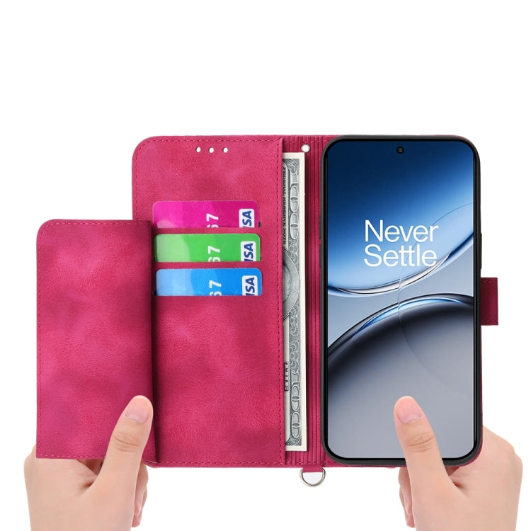 For OnePlus Nord 4 5G Skin-feel Flowers Embossed Wallet Leather Phone Case