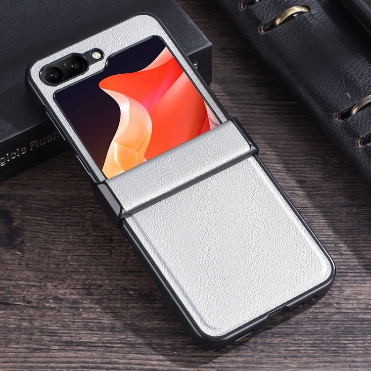 For Samsung Galaxy Z Flip5 Three-stage Folding Leather Texture Phone Case