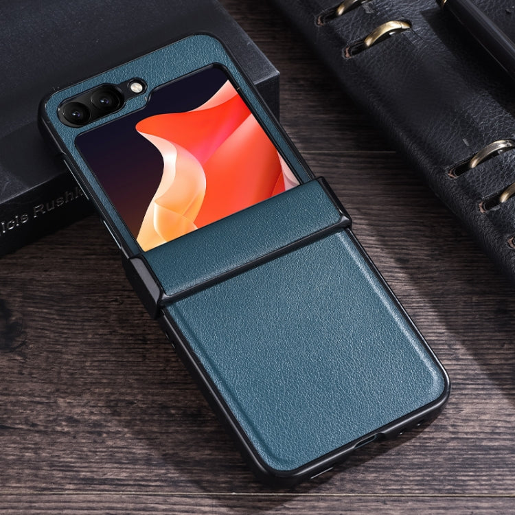 For Samsung Galaxy Z Flip5 Three-stage Folding Leather Texture Phone Case