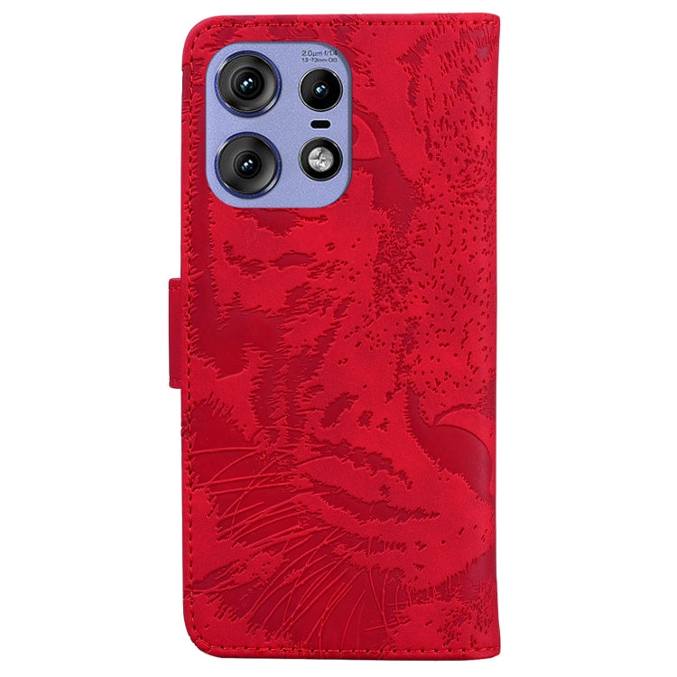 For Motorola Edge 50 Pro Tiger Embossing Pattern Flip Leather Phone Case