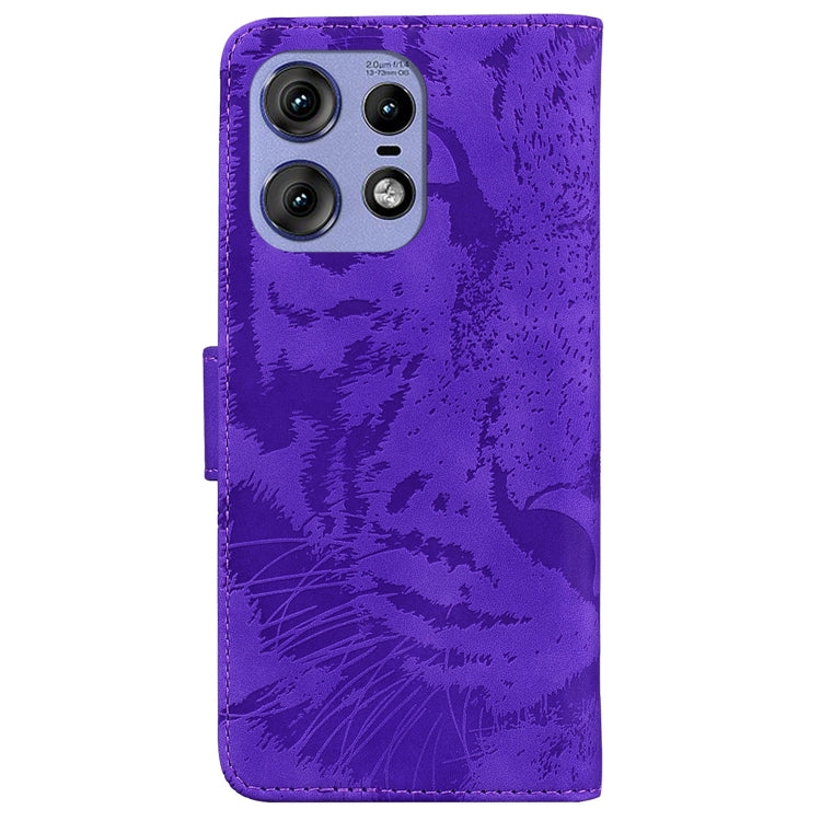 For Motorola Edge 50 Pro Tiger Embossing Pattern Flip Leather Phone Case