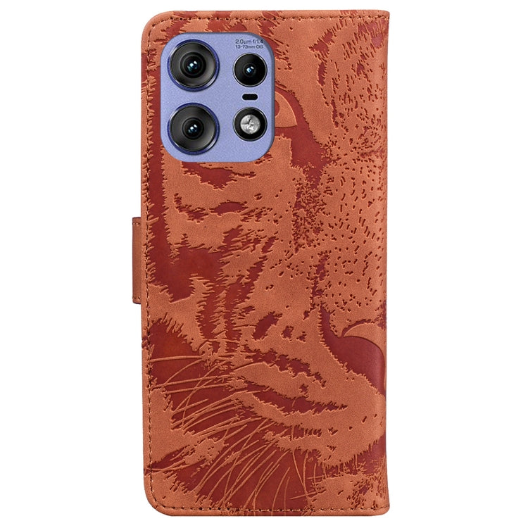 For Motorola Edge 50 Pro Tiger Embossing Pattern Flip Leather Phone Case