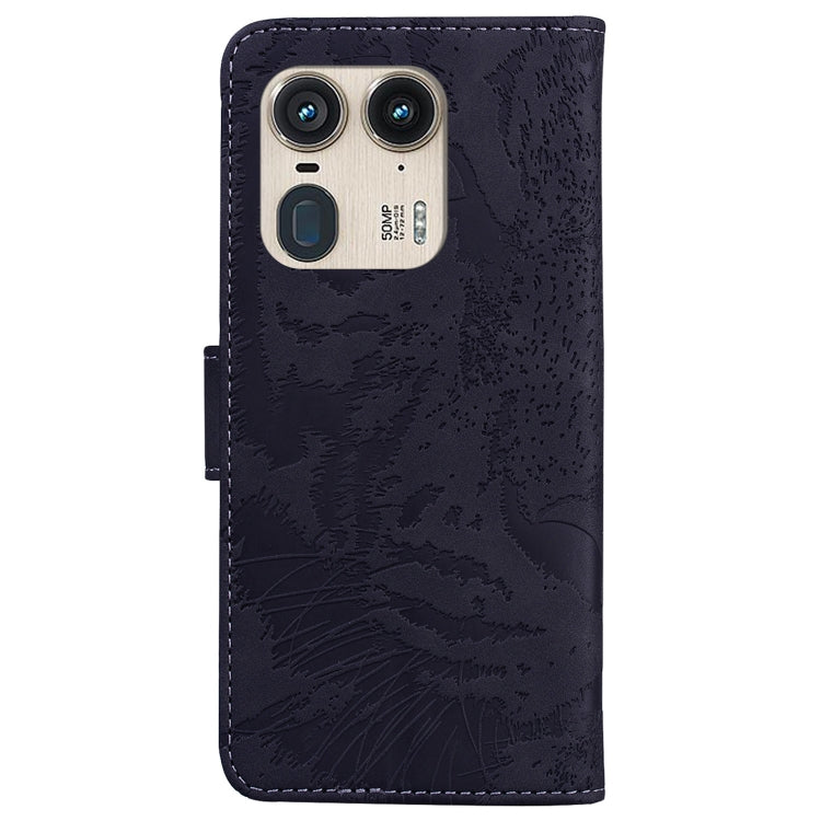 For Motorola Edge 50 Ultra Tiger Embossing Pattern Flip Leather Phone Case