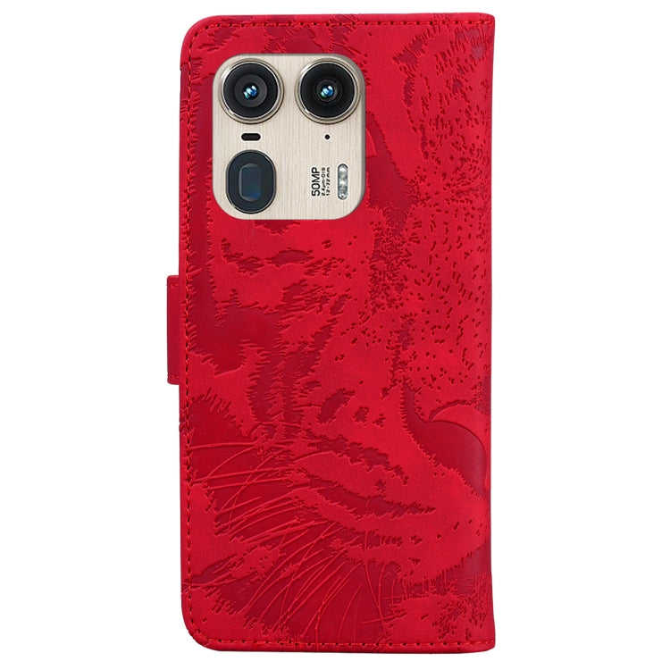 For Motorola Edge 50 Ultra Tiger Embossing Pattern Flip Leather Phone Case