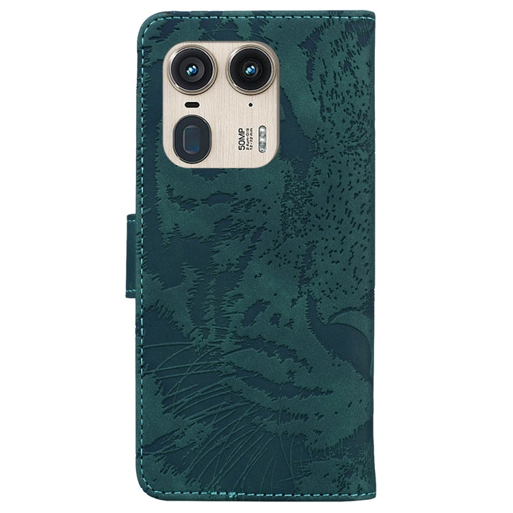 For Motorola Edge 50 Ultra Tiger Embossing Pattern Flip Leather Phone Case