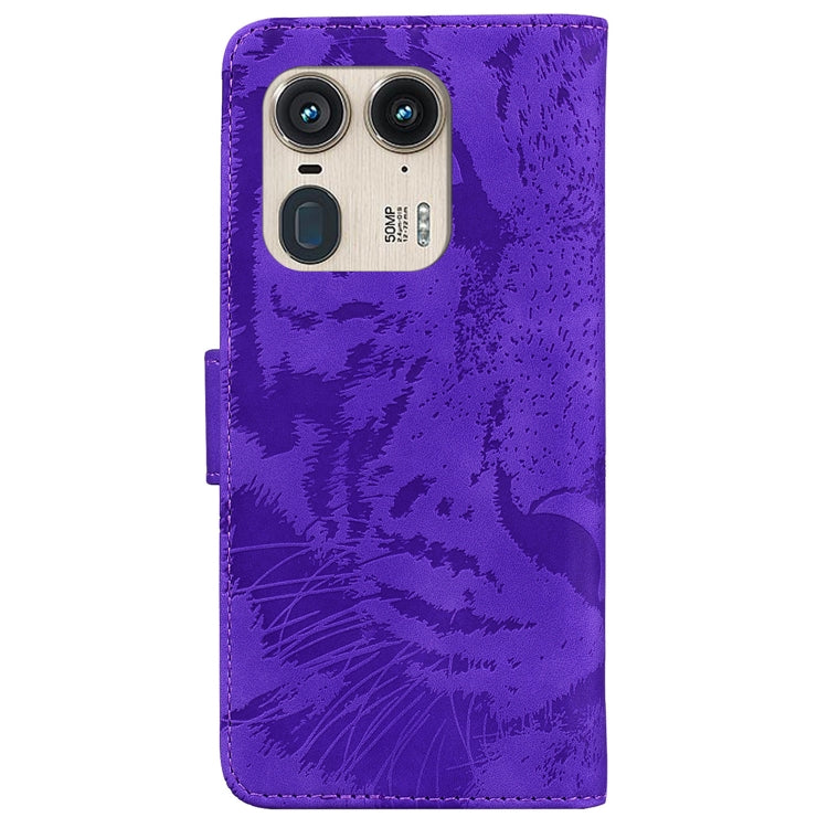 For Motorola Edge 50 Ultra Tiger Embossing Pattern Flip Leather Phone Case