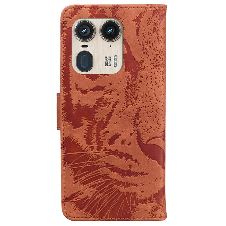 For Motorola Edge 50 Ultra Tiger Embossing Pattern Flip Leather Phone Case