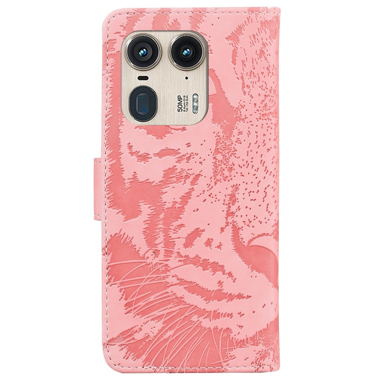 For Motorola Edge 50 Ultra Tiger Embossing Pattern Flip Leather Phone Case