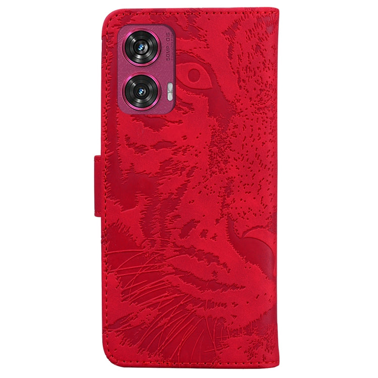 For Motorola Edge 50 Fusion Tiger Embossing Pattern Flip Leather Phone Case