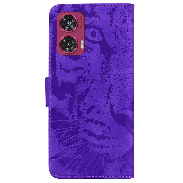 For Motorola Edge 50 Fusion Tiger Embossing Pattern Flip Leather Phone Case