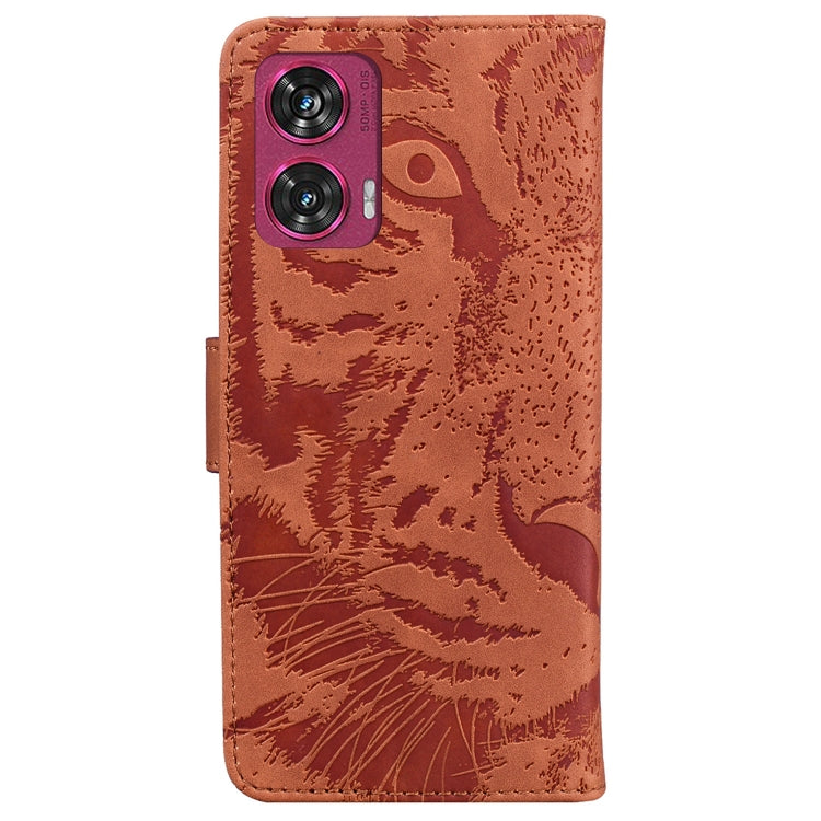 For Motorola Edge 50 Fusion Tiger Embossing Pattern Flip Leather Phone Case