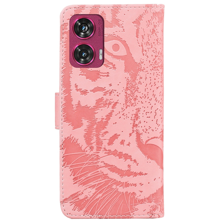 For Motorola Edge 50 Fusion Tiger Embossing Pattern Flip Leather Phone Case