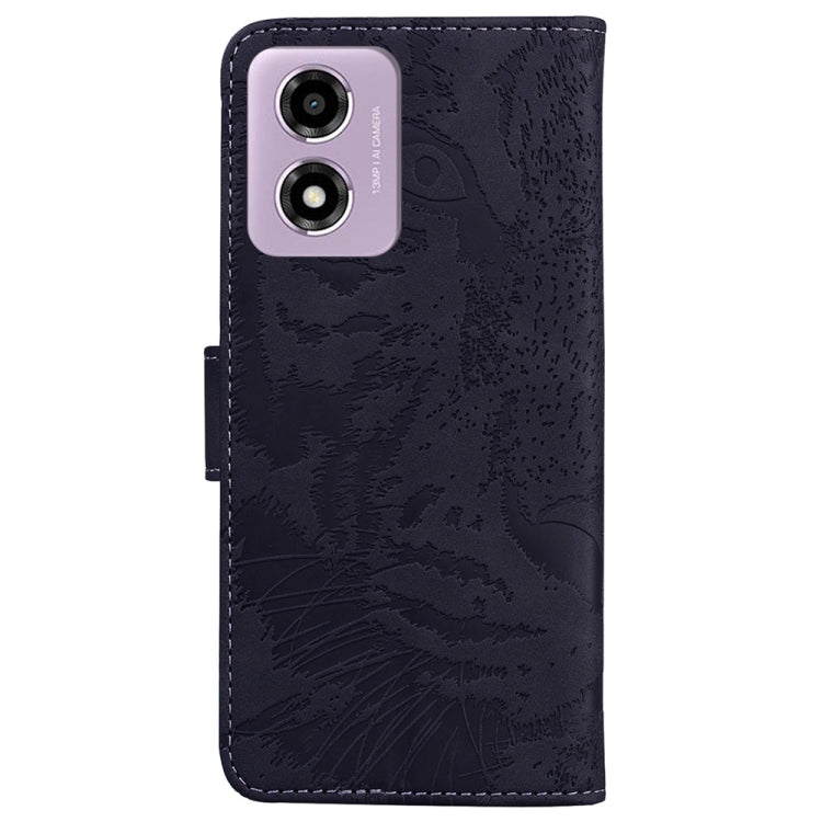 For Motorola Moto G04s / Moto E14 Tiger Embossing Pattern Flip Leather Phone Case