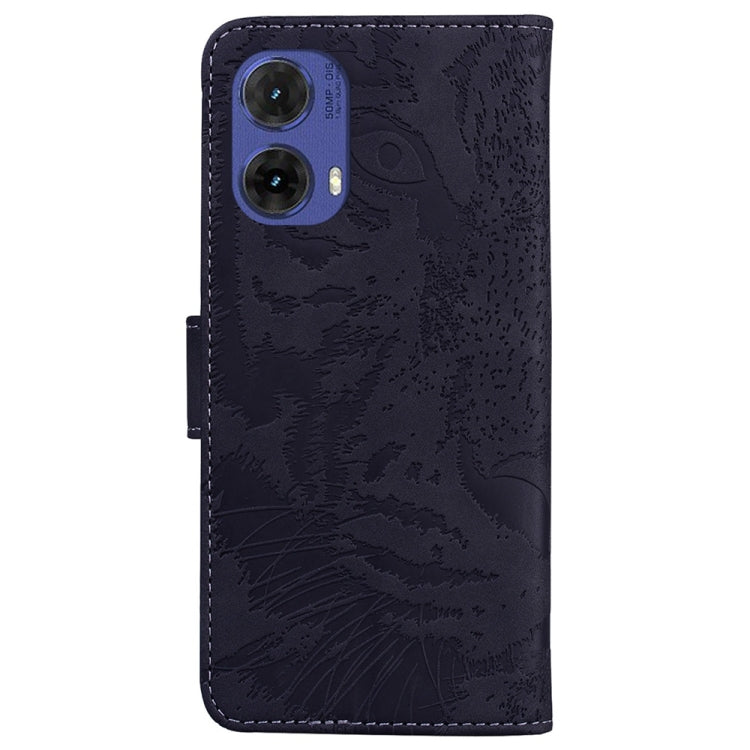 For Motorola Moto G85 Tiger Embossing Pattern Flip Leather Phone Case