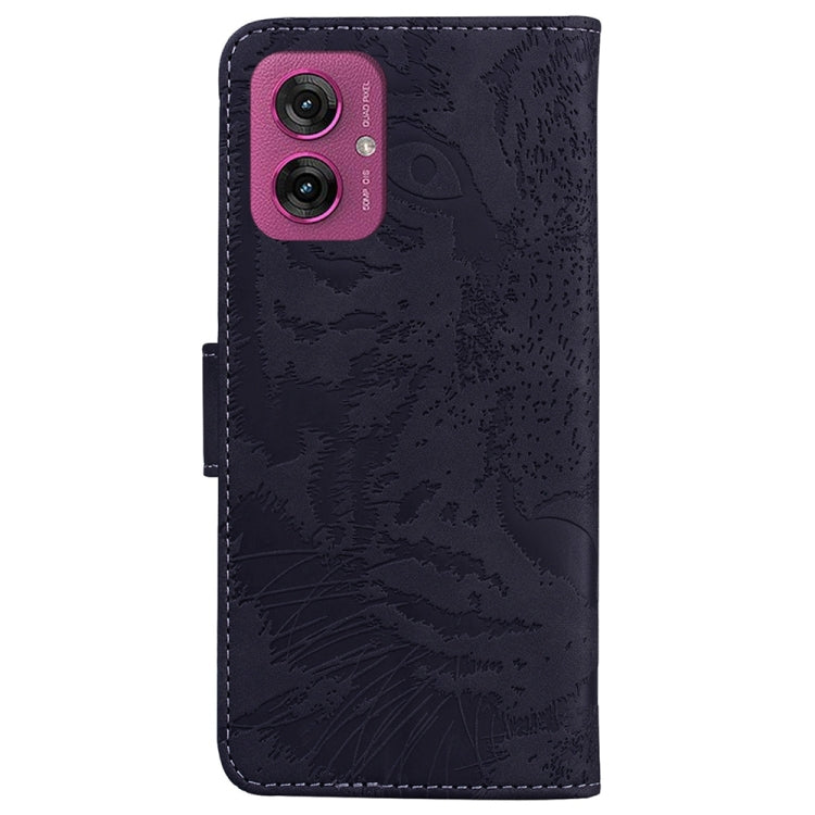For Motorola Moto G55 Tiger Embossing Pattern Flip Leather Phone Case